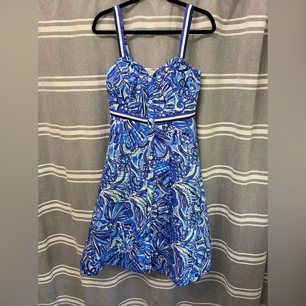 NWOT Lilly Pulitzer Ellee Midi dress in Iris Blue Zanzibar size 4